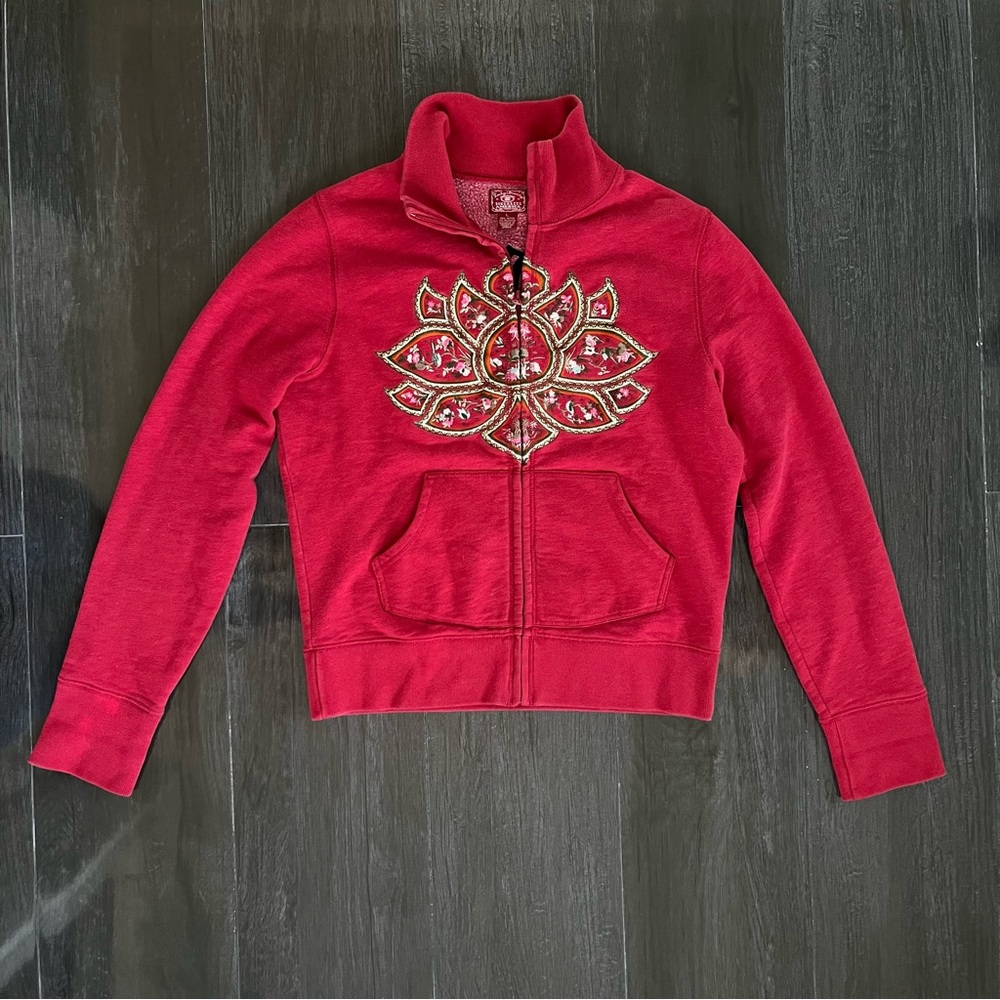 Rare Embroidered Lucky Brand Zip up